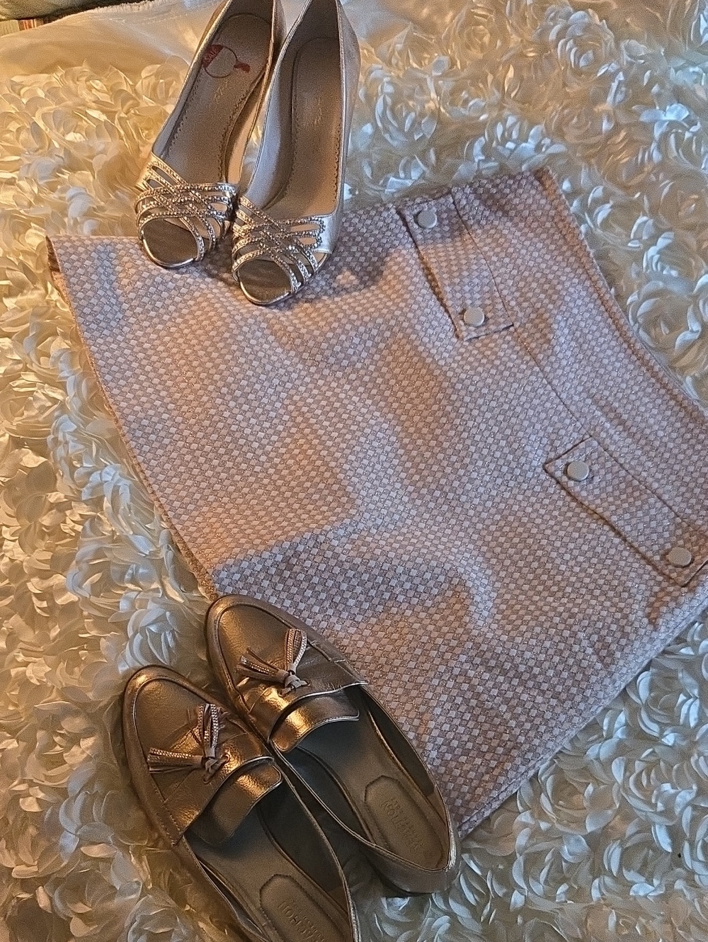 Missoni Blush Pink Textured Mini Skirt with Metallic Threading